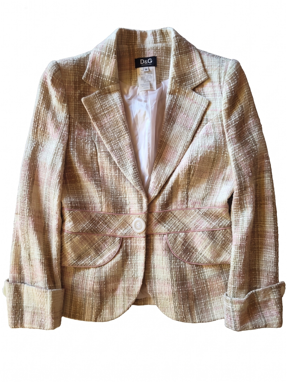 D&G Women's Pastel Tweed Blazer